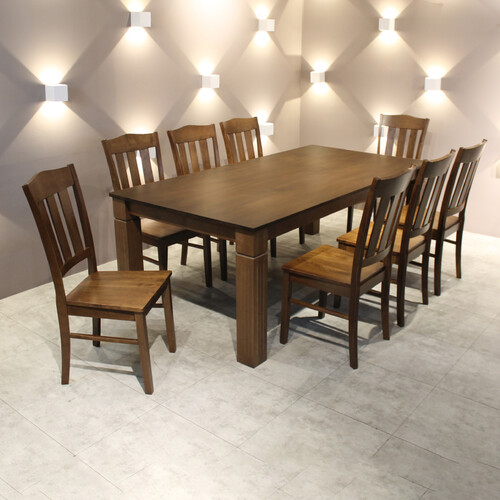 Rubber Wooden Rectangle Dining Set 3571-T-WL + 9708-WL